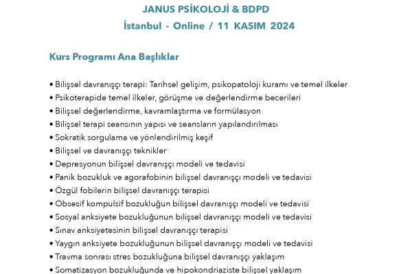 BİLİŞSEL DAVRANIŞÇI TERAPİ DEĞERLENDİRME VE TEMEL MODÜL